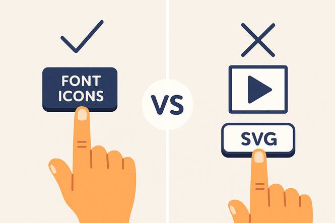 Why use Font Icons Vs SVG Images in HTML Buttons?